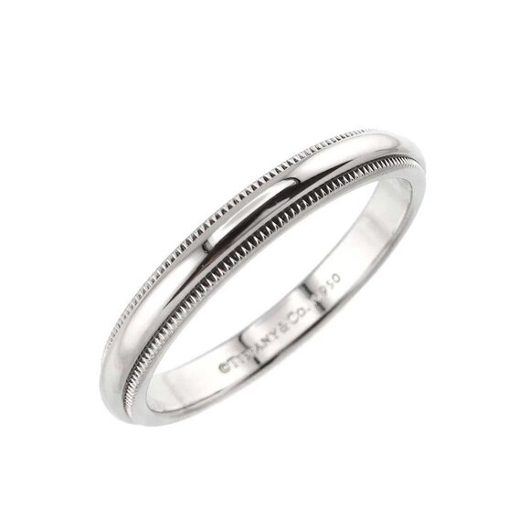 TIFFANY Co. Milgrain Band Ring Platinum size9(US) 90263811